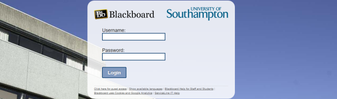 The Southampton Virtual Learning Environment - Blackboard